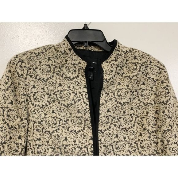 Doncaster Collection Blazer 12 XL Black Jacquard Open Viscose Silk Lined - Picture 7 of 8